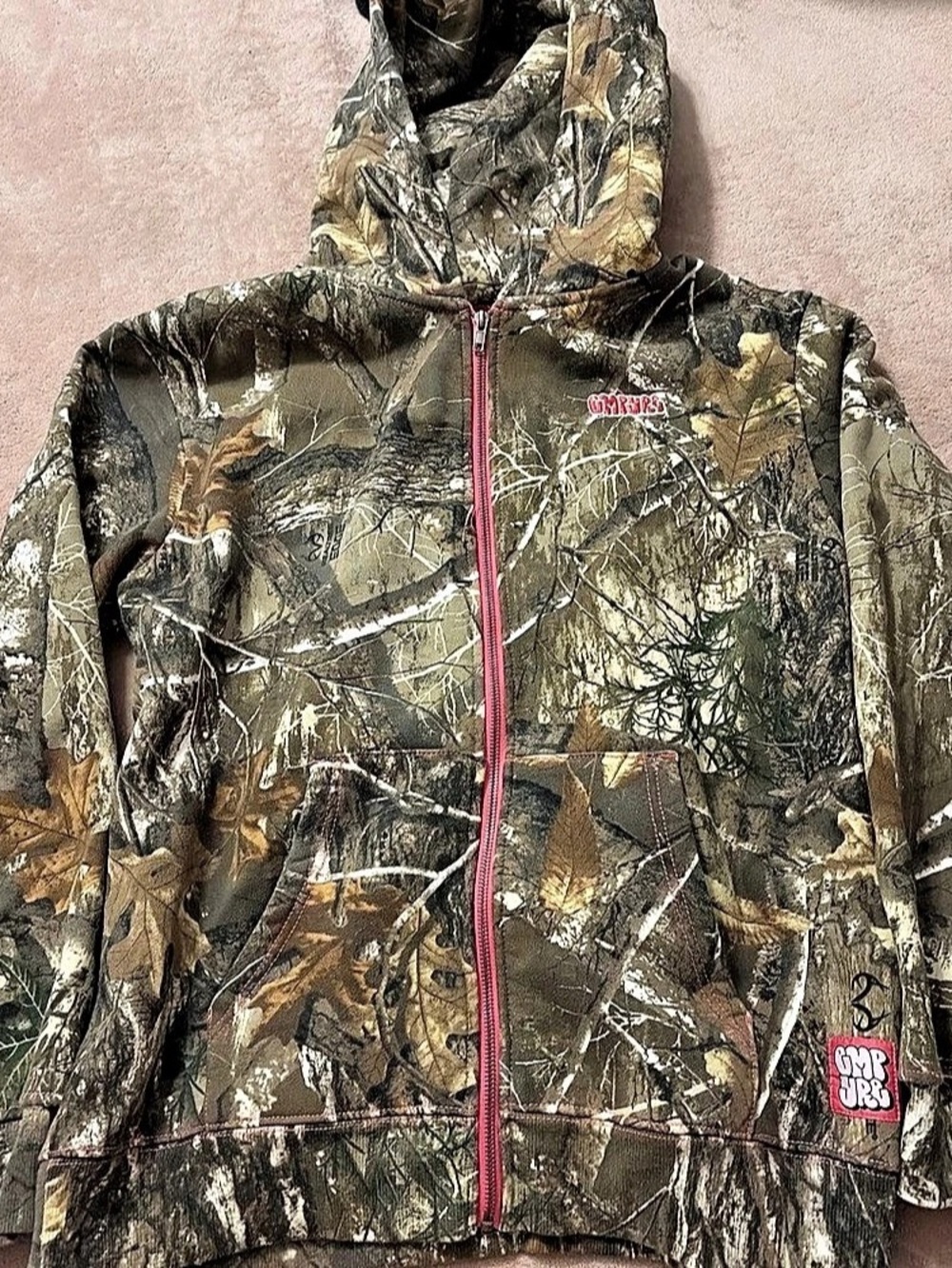 Cyrillic Camo Hooded Jacket Size Small Like New